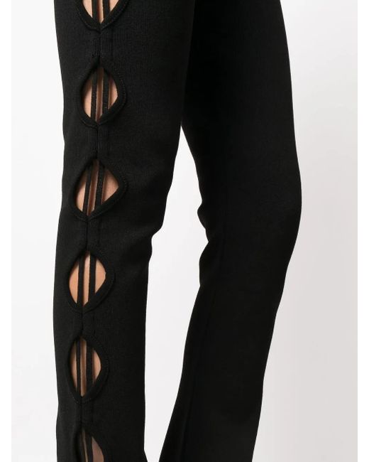 ANDREADAMO Black Cut-Out Flared Trousers