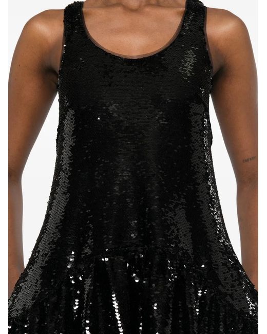 Simone Rocha Black Sequin-Embellishment Midi Dress