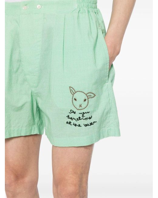 Bode See You At The Barn Shorts in Green für Herren