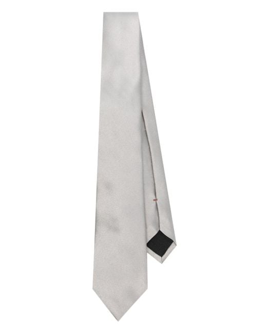 Zegna White Silk Satin Tie for men