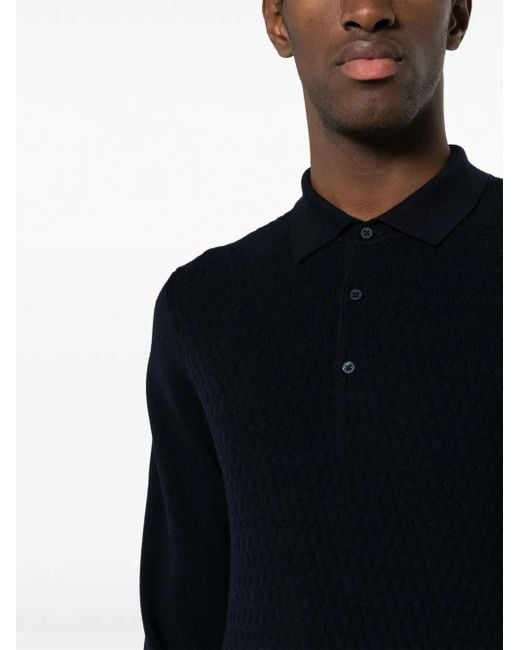 Polo En Laine Vierge Corneliani pour homme en coloris Blue