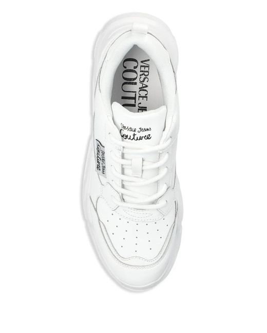 Versace Jeans Couture White Logo-Patch Sneakers