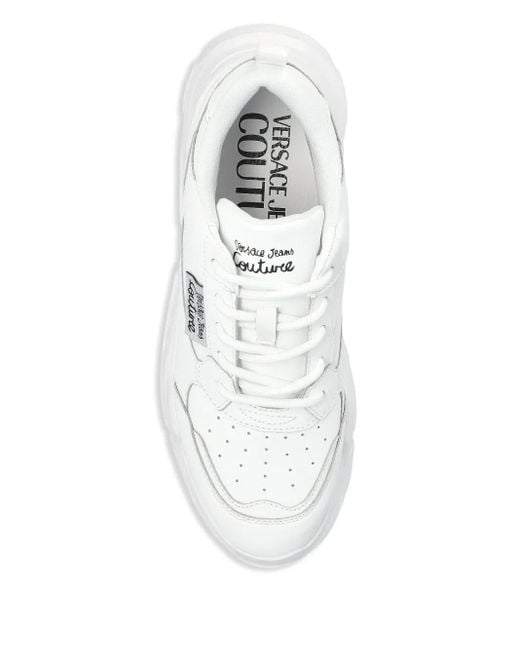 Versace Jeans Couture White Logo-Patch Sneakers