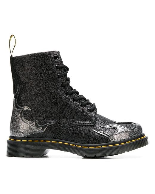 Dr. Martens Near Black Glitter '1460 Pascal Flame' Lace Up Boots Lyst Australia