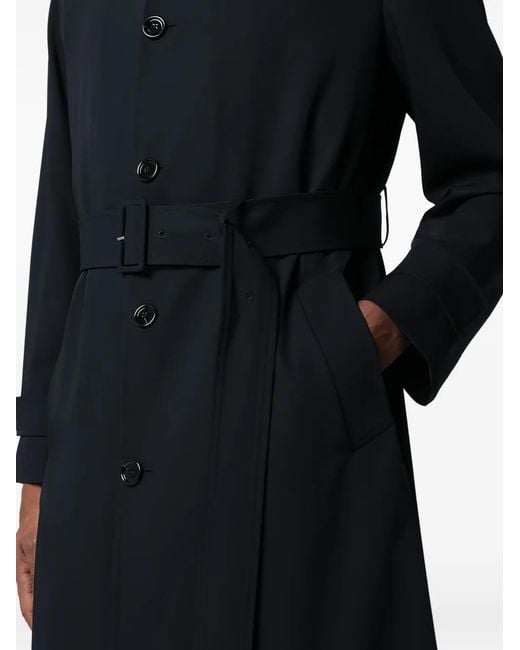 Lardini Blue Belted Trench Coat for men