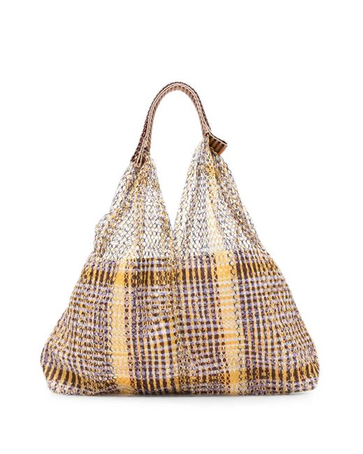 Borsa Tote A Quadri di Epice in Natural