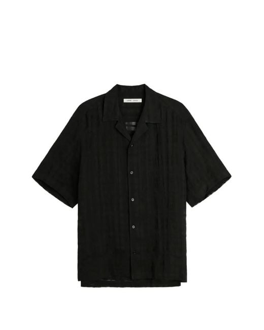 Cmmn Swdn Black Ted Sheer Check Linen Shirt for men