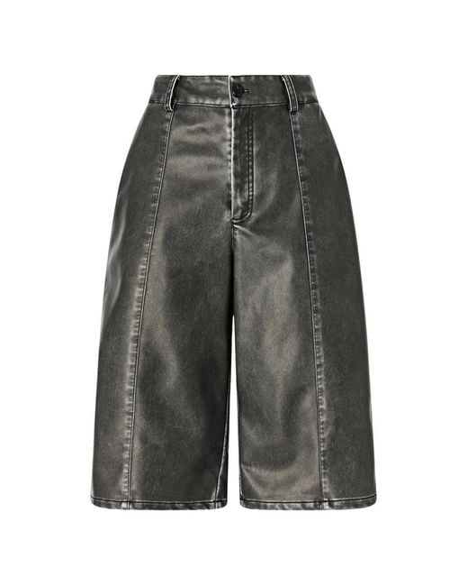 Pinko Gray Faded-Effect Panelled Shorts