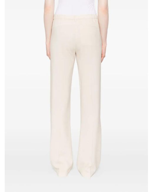 Forte Forte White Pleated Straight-Leg Trousers