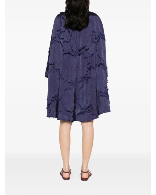 Talbot Runhof Blue Fringed Mini Dress