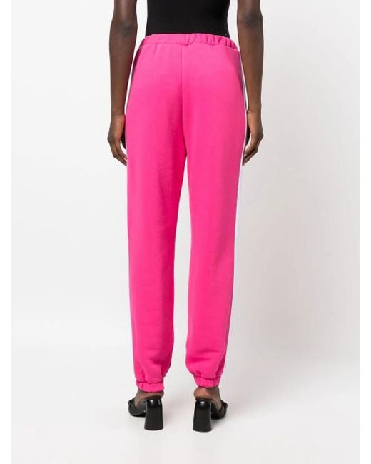 Palm Angels Pink Logo-Print Cotton Track Pants