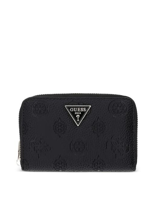 Guess Black Portefeuille Cresidia À Logo