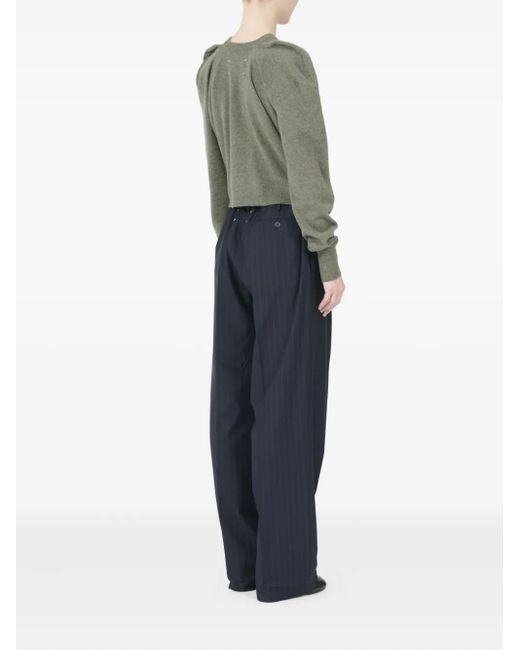 Maison Margiela Green Mélange Wool Sweater