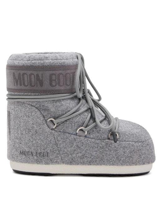 Moon Boot Gray Logo Ankle Boots