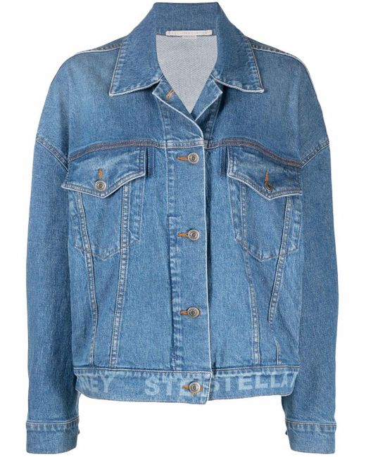 Stella McCartney Salt & Pepper Logo Oversize Denim Jacket in Blue Lyst UK