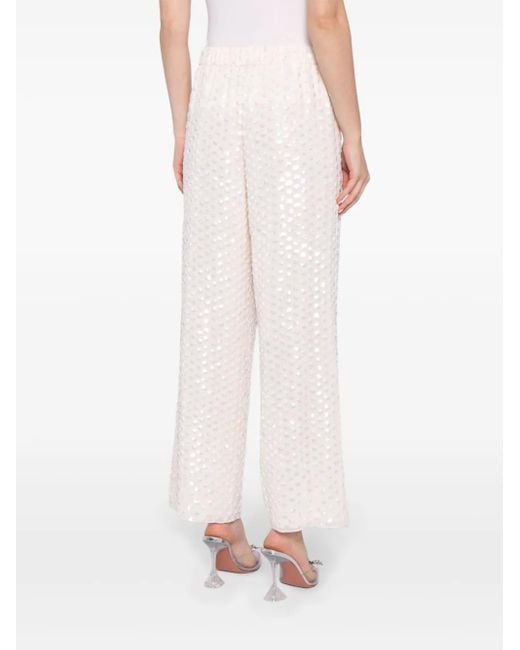 Needle & Thread White Raindrop Sequin Trousers