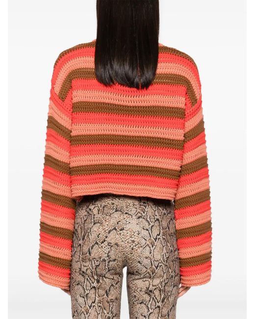 LaDoubleJ Red Crop Sweater