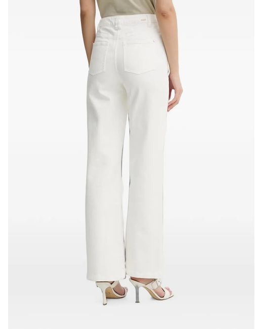 Morgan White Patch-Pocket Jeans