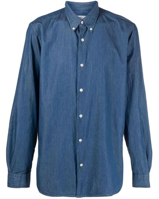 Woolrich Blue Classic Shirt Clothing for men