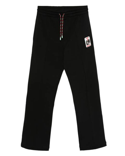 Casablanca Black Logo-appliquè Drawstring Track Pants for men