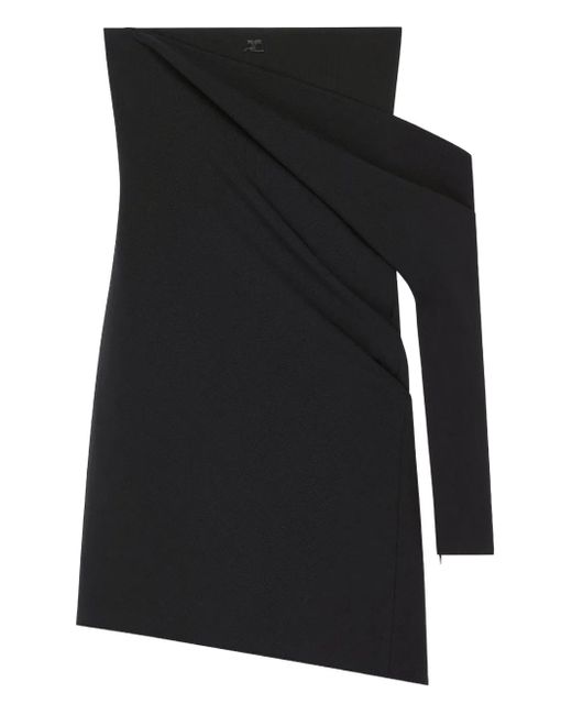 Robe Courte Drapée À Design Asymétrique À Une Épaule Courreges en coloris Black