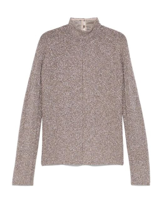 Forte Forte Gray Metallic-Threading Top