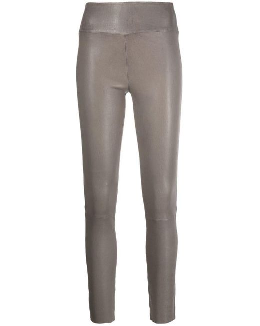 SPRWMN Highwaisted Leather leggings in Grey (Gray) Lyst