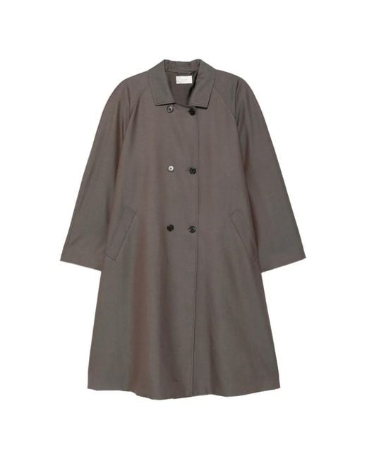 The Row Gray Emma Double-Breasted Coat