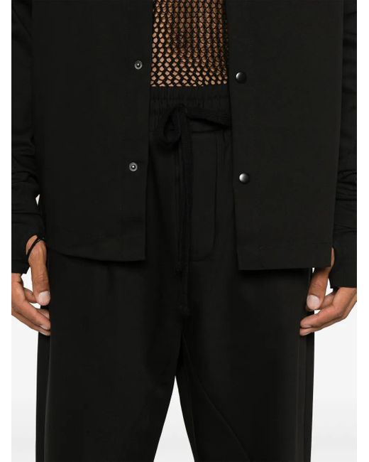 Thom Krom Black Technical-Jersey Trousers for men
