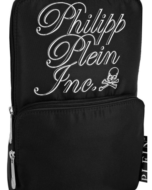 Philipp Plein Black Logo-print Messenger Bag for men