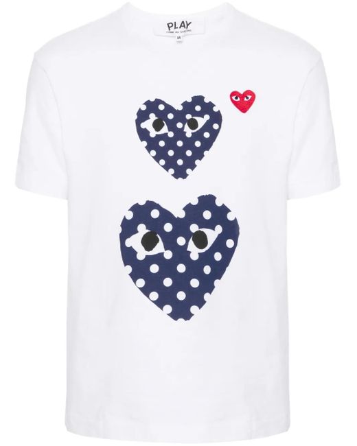 COMME DES GARÇONS PLAY White Heart-Motif Cotton T-Shirt