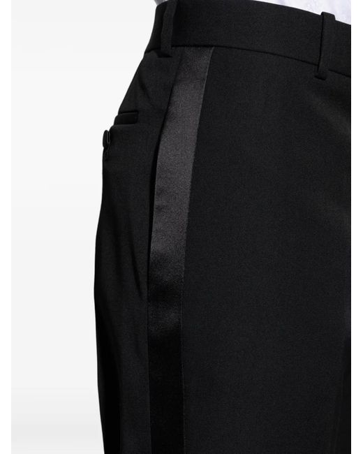 McQueen Black Side-Stripe Trousers for men