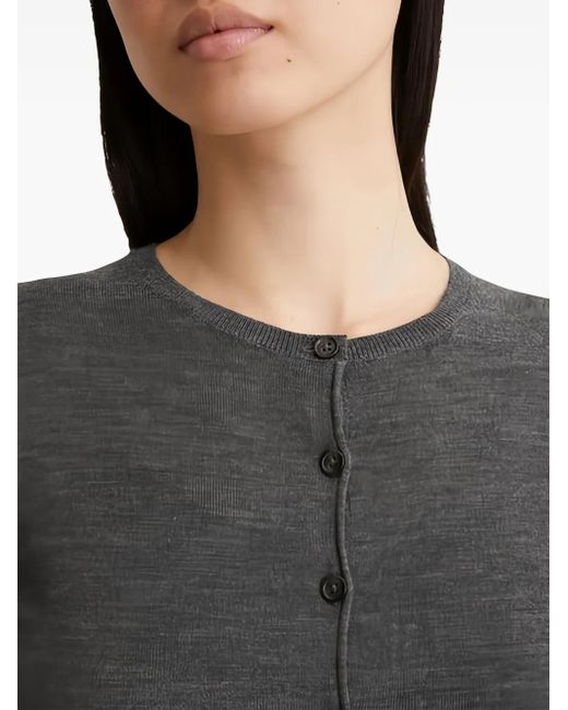 Marc O' Polo Gray Button-Up Knit Cardigan