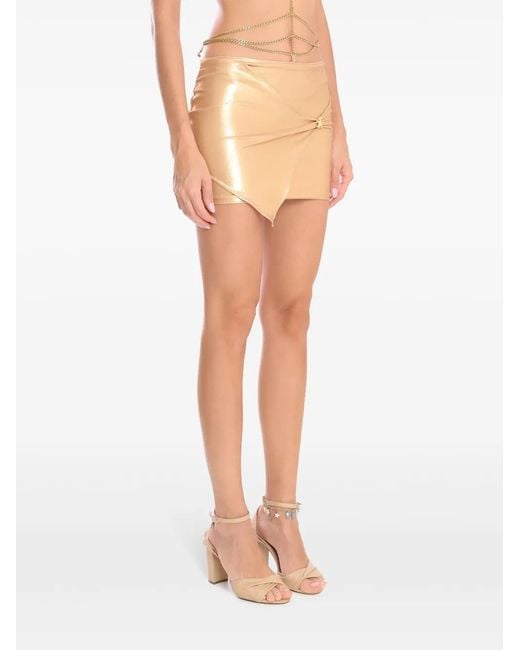 Amir Slama Natural X Jade Picon Draped-Detail Mini Skirt