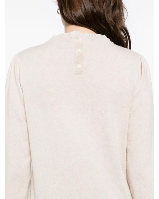 N.Peal Cashmere ラッフル セーター Natural
