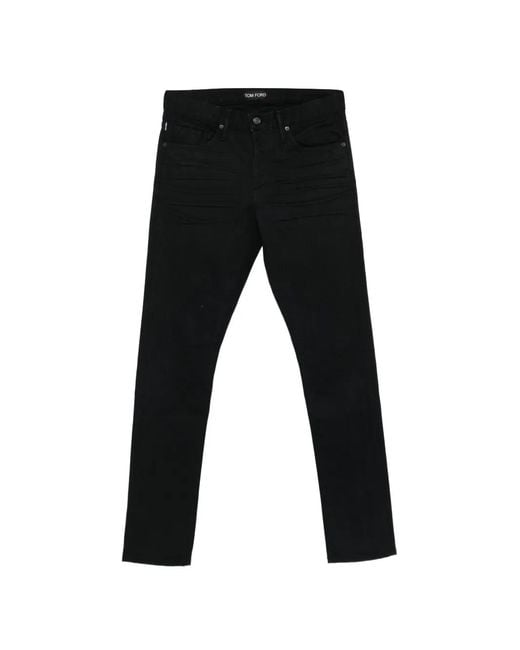 Tom Ford Black Logo-Patch Jeans for men
