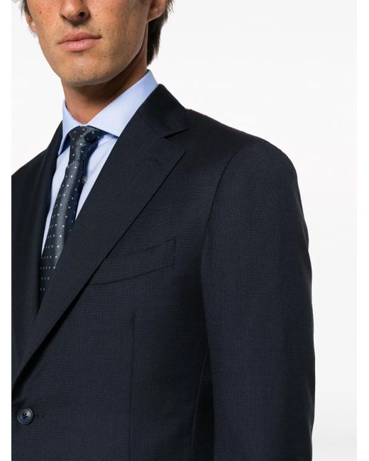 Boggi Blue Single-Breasted Wool Blazer for men