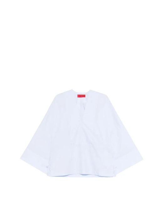 Thelatest White V-Neck Blouse