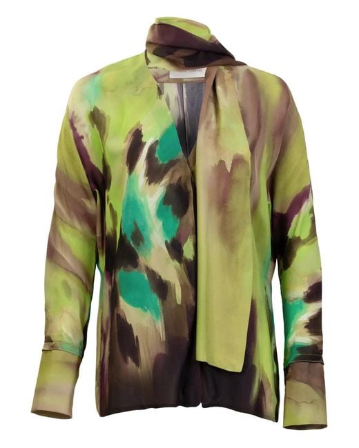 Silvia Tcherassi Green Jaboca Abstract Print Blouse