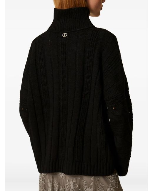 Twinset Black Cable Knit Sweater