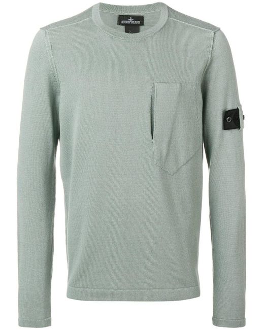 Stone Island Shadow Project Green Chest Pocket Jumper for men