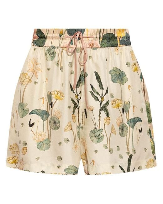 Munthe Natural Uniga Floral-print Shorts