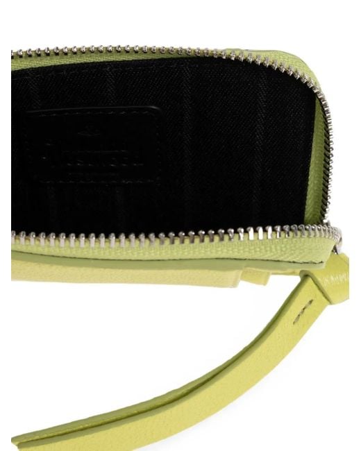 Vivienne Westwood Yellow Orb-Plaque Grained Leather Card Holder