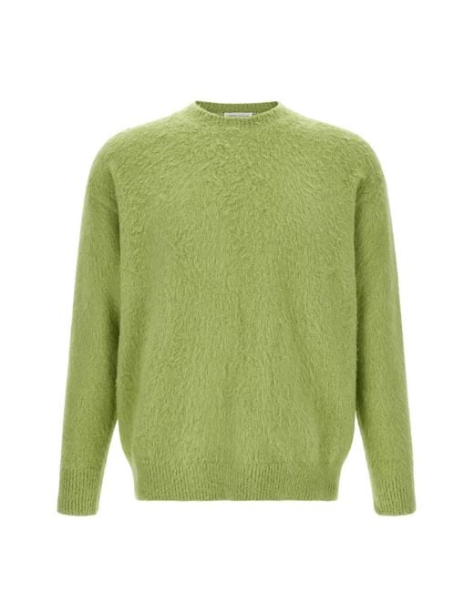 Roberto Collina Green Gauze-Finish Crew-Neck Sweater for men
