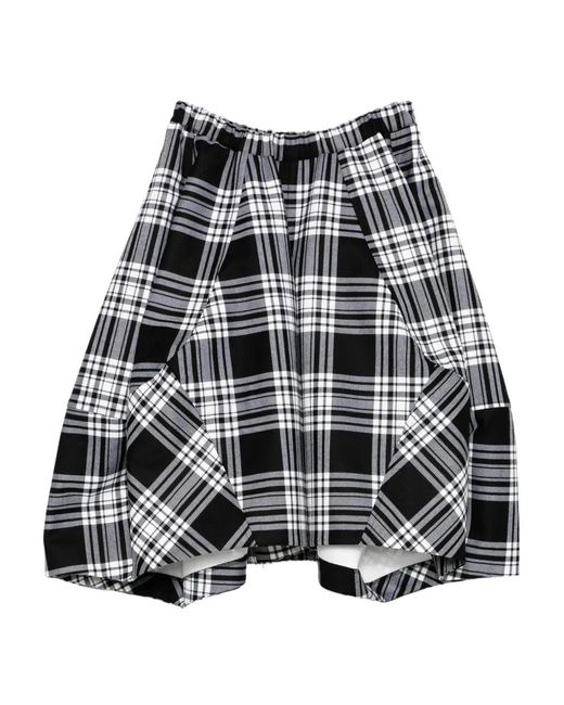 Comme des Garçons White Plaid Skorts