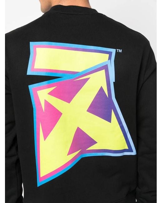 Sweat En Coton À Imprimé Arrows Off-White c/o Virgil Abloh pour homme en coloris Black