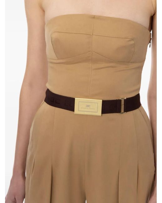 Elisabetta Franchi Jumpsuit Met Ceintuur in het Natural
