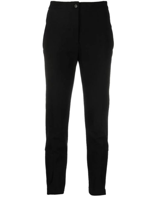 Aspesi Black Slim-Fit High-Waisted Trousers