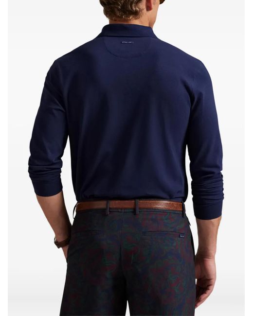 Ralph Lauren Blue Long-Sleeve Polo Shirt for men