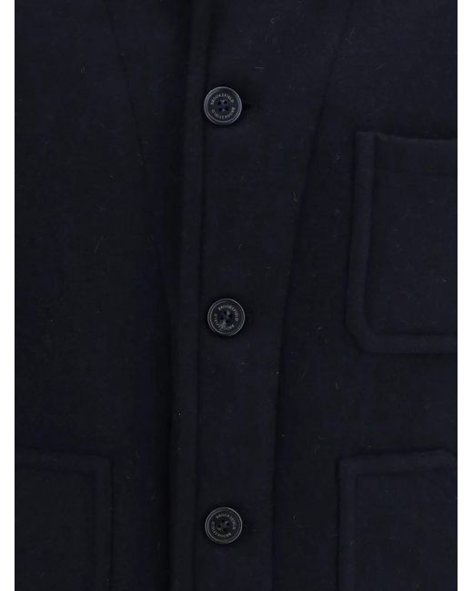 Brooksfield Blue Button-Up Patch-Pocket Sweater for men